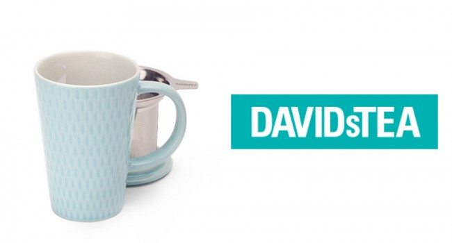 Mug of tea with logo: David's Tea