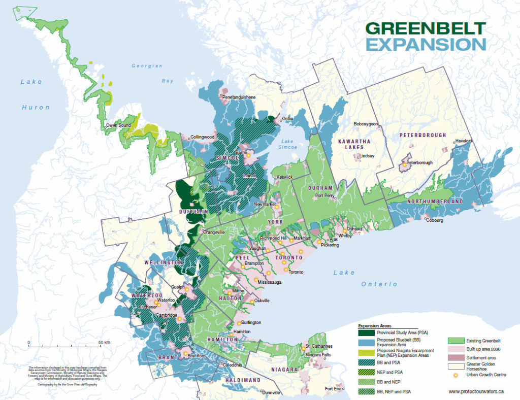 Greenbelt map with proposed expansion areas
