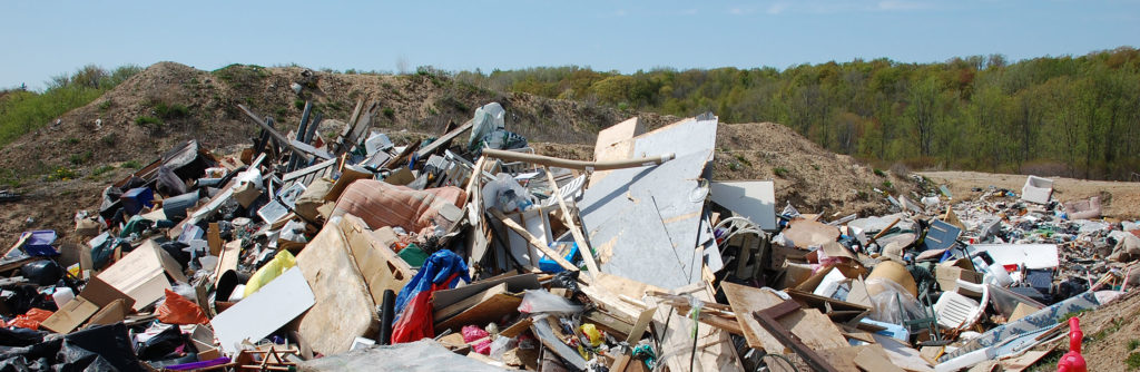 Waste piled up and accumulating at an Ontario landfill