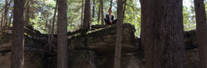 Meditating on the escarpment during 2020 Ontario Nature Virtual Youth Summit for Mother Earth