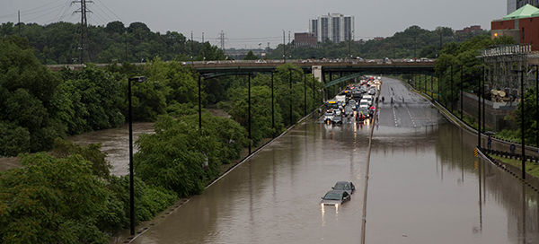 Flooding along the Don Valley Parkway, Toronto