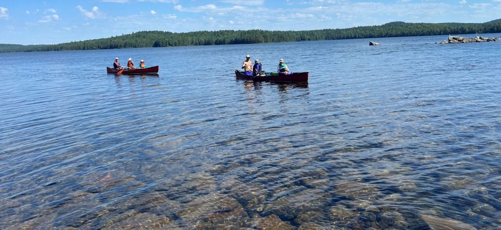 Temagami Canoes on lake