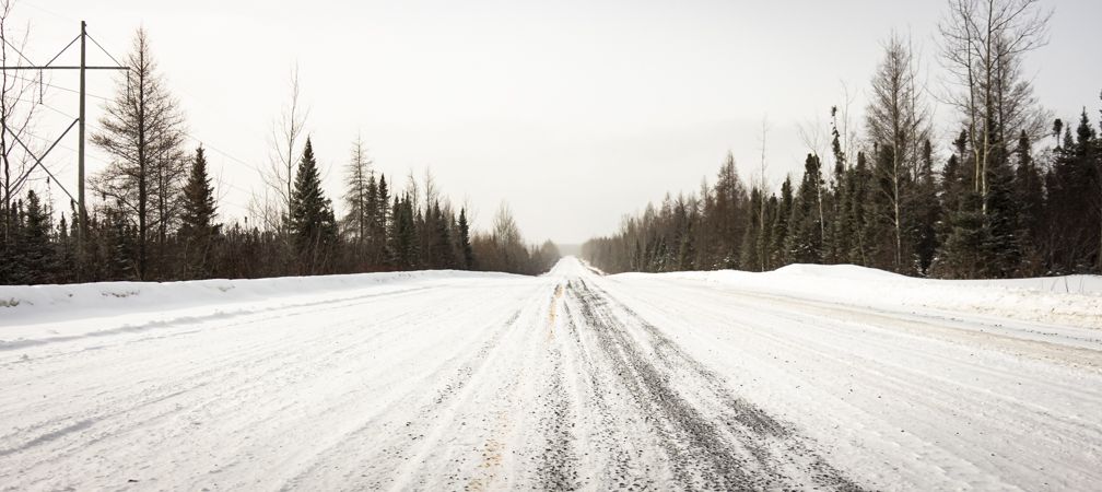 northern Ontario, Cochrane area, winter, snow, roads