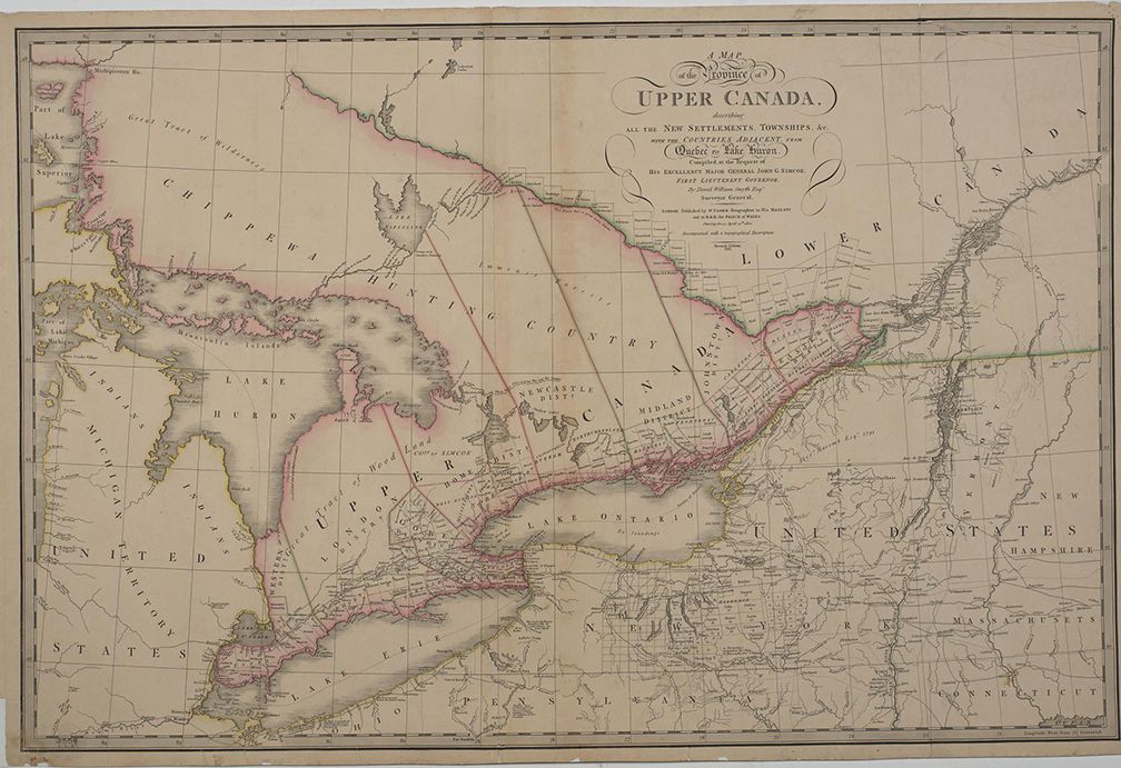 Map of “Upper Canada” from 1818, William Faden, courtesy of Toronto Public Library