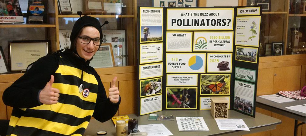 student environmental leadership, Ontario Nature Youth Council, pollinators, environmental education, habitat loss, native species, access to nature, eco-clubs