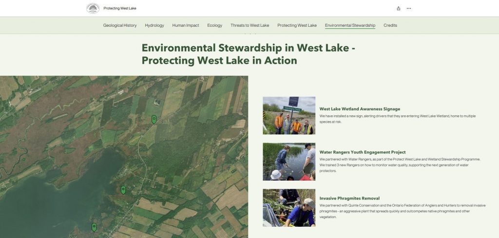 West Lake Community Association and Ontario Nature have published an interactive StoryMap to learn about threats to its ecosystems and recent stewardship projects.