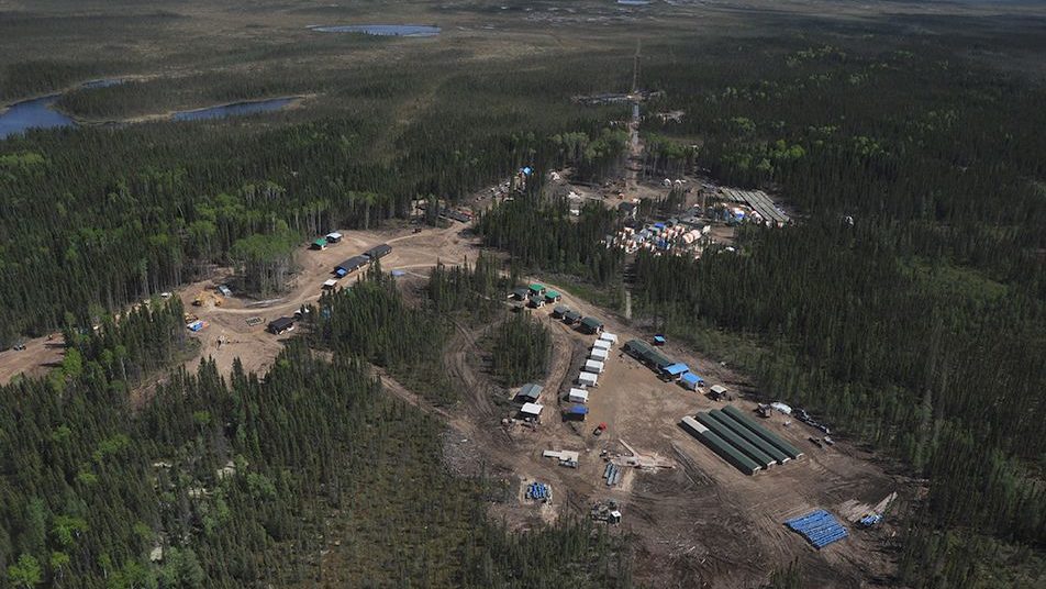 Mining camp near wetlands, Ring of Fire, northern Ontario